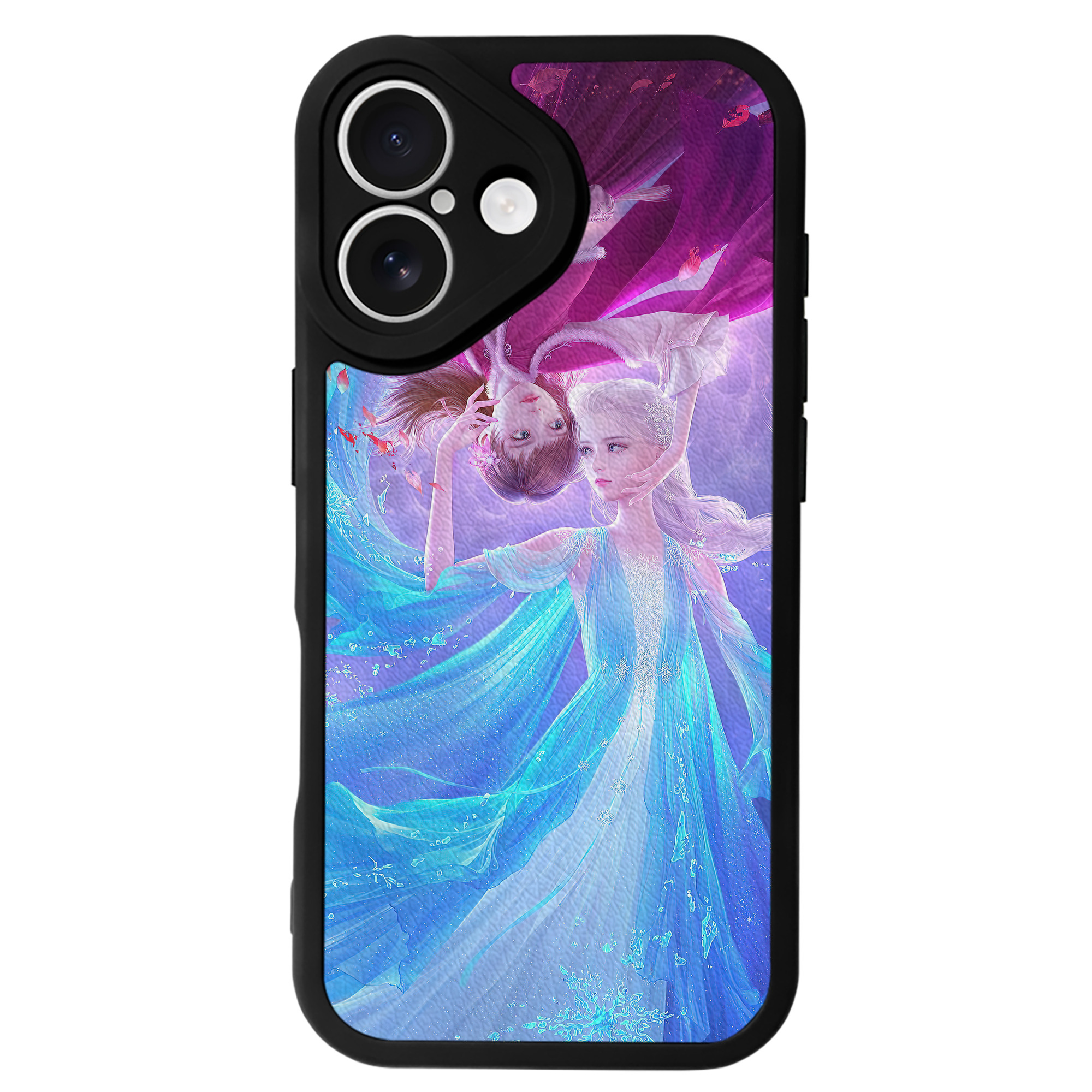 （画像用） アナと雪の女王 アンナ エルサ Frozen Anna Elsa 【iPhone 16シリーズ対応】シリコンスマホケース（レザー調） 材質：シリコン
